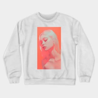 Ethereal Riso Lady: Grace in Print Crewneck Sweatshirt